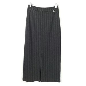 New York & Company Black Herringbone Stripe Maxi Skirt Womens Size Small